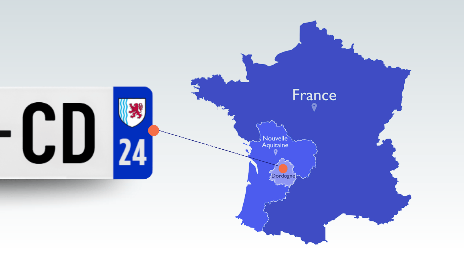 Plaque immatriculation 24 Dordogne