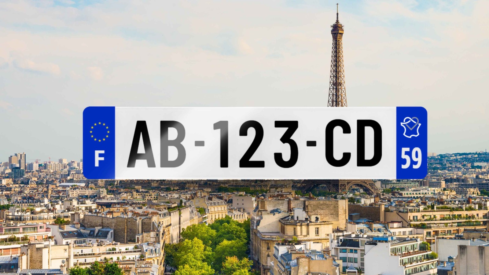 Plaque immatriculation plexiglas en France